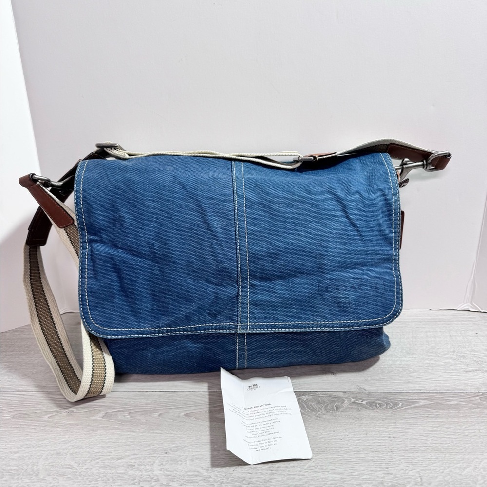 Vintage Coach Denim Canvas Collection F7381 Messenger Bag